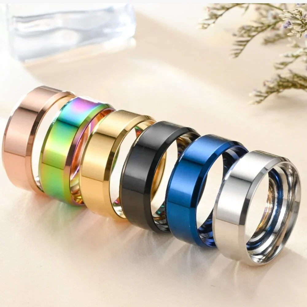 Stainless steel men's solid rings